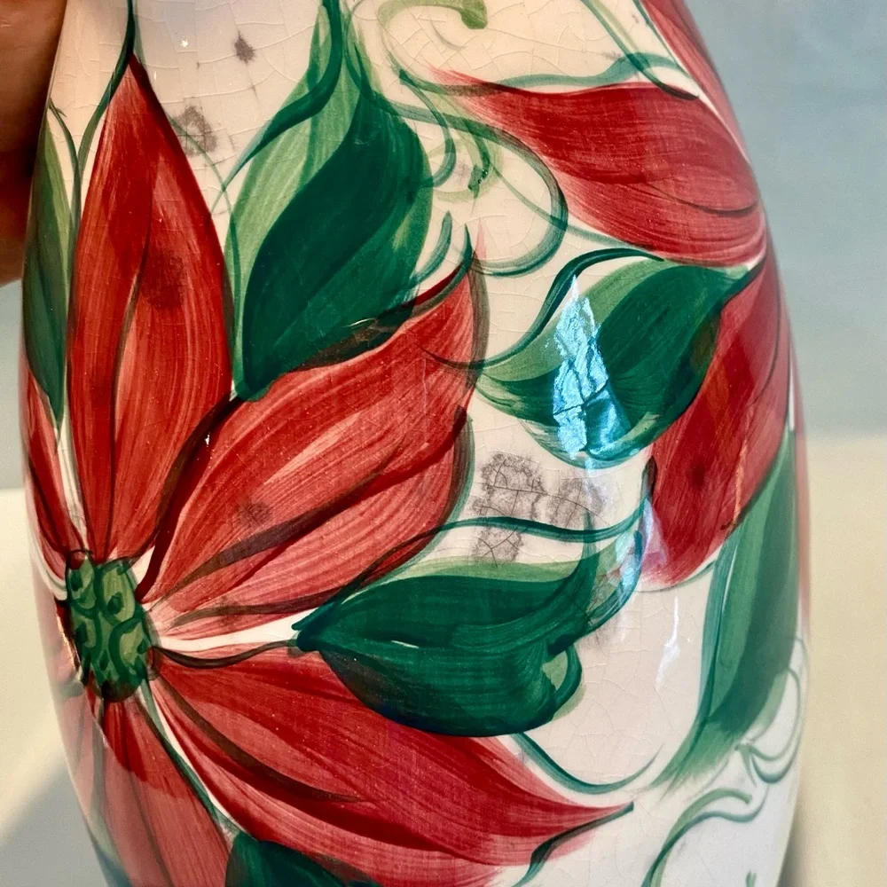 Gail Pittman Pottery Poinsettia Pitcher - Picture 9 of 15
